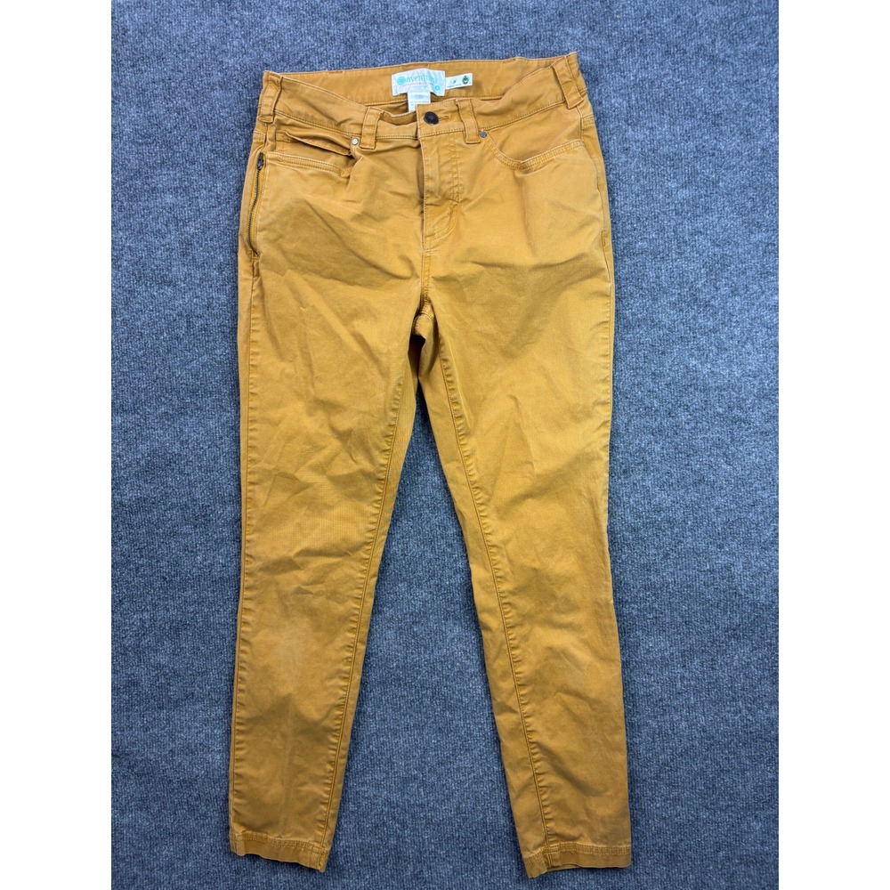 Aventura Skinny Pants Womens 4 Yellow Organic Cotton Blend Stretch Casual